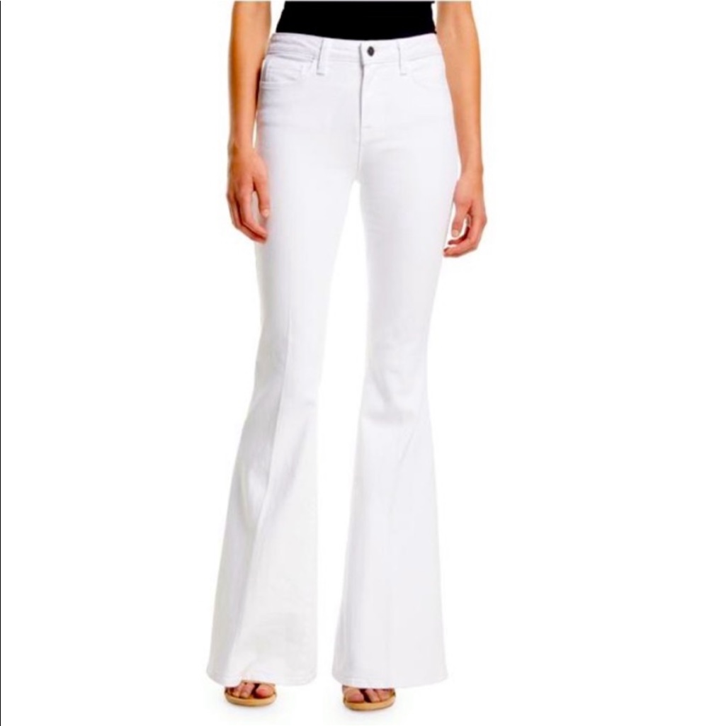 L'agence Sophie High-Rise Flare Jeans In White Size 26